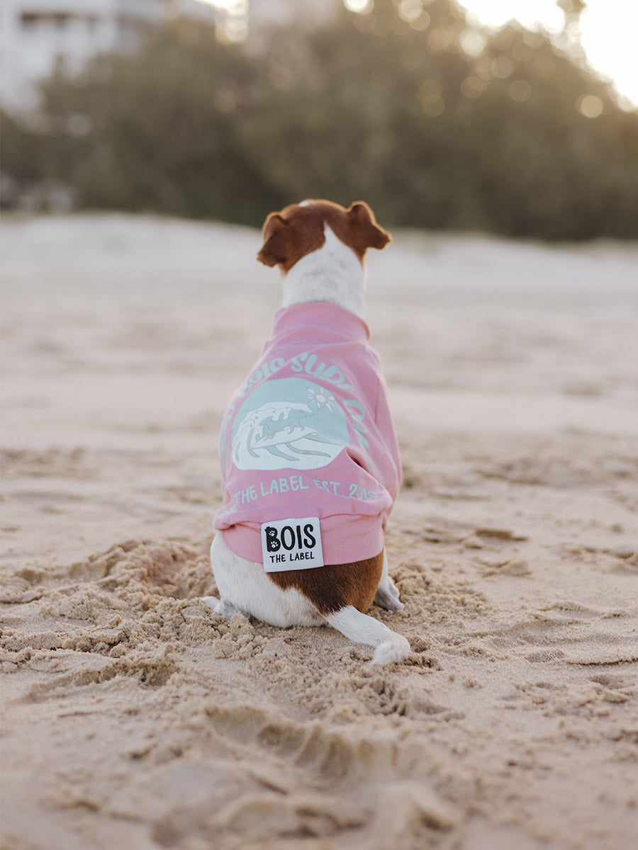 Dusty Pink Surf Camp Dog Tshirt